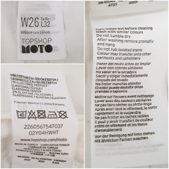 TOPSHOP MOTO Jamie Raw Hem White Size 23 x 20 - Picture 4 of 8